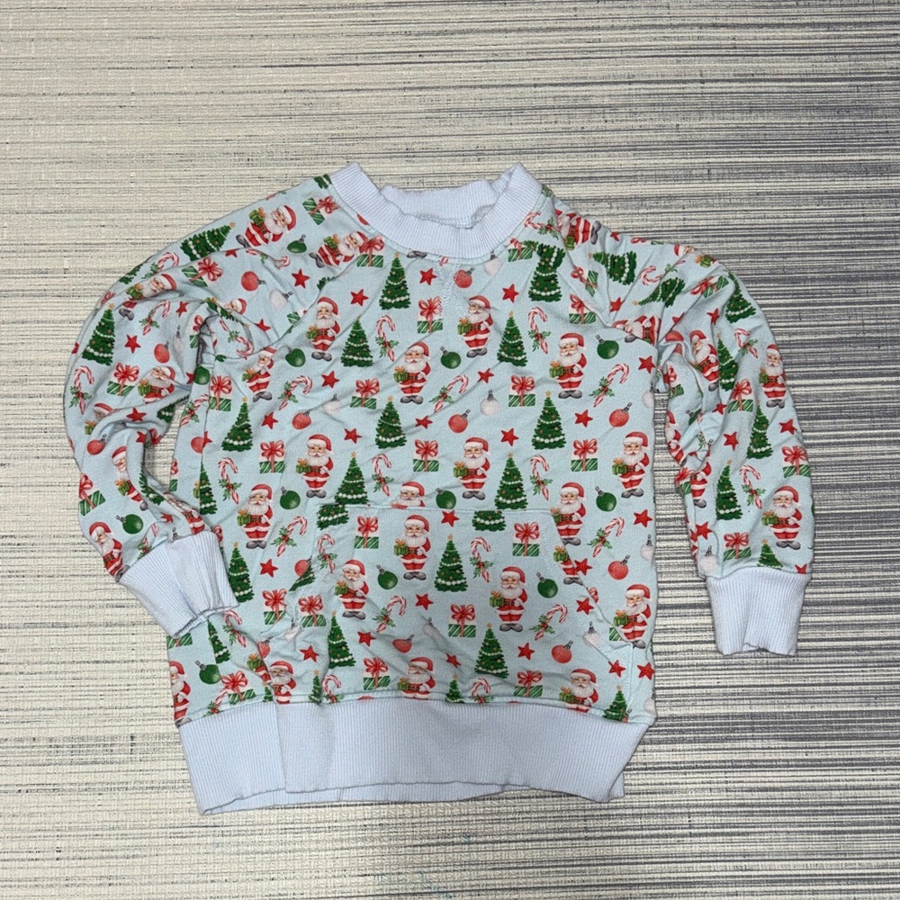 Lev baby bamboo Festive Christmas Sweatshirt Santa 4T